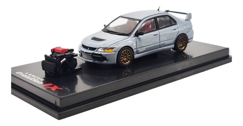 Modelo Cm 1:64 Lancer Evo Ix Gris Con Motor Modelo Coche [u]