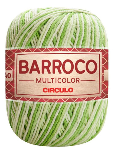 Barbante Barroco Multicolor 6 Fios 200g Linha Crochê Círculo Cor Greenery