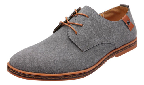 Zapatos Oxford Casuales De Cuero Con Cordones Lisos Para Hom