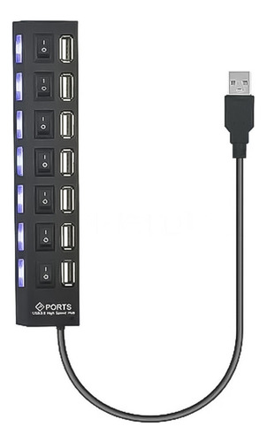 Hub Usb 3.0 7 Puertos De Alta Velocidad Con Indicador Led