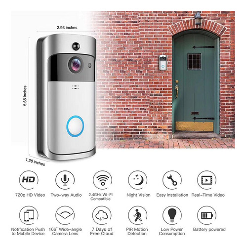 Videoportero Inteligente Wifi Timbre Infrarrojo Inalámbrico