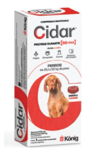 Cidar Pastilla Anti Pulgas Garrapatas Perros 25-50kg König