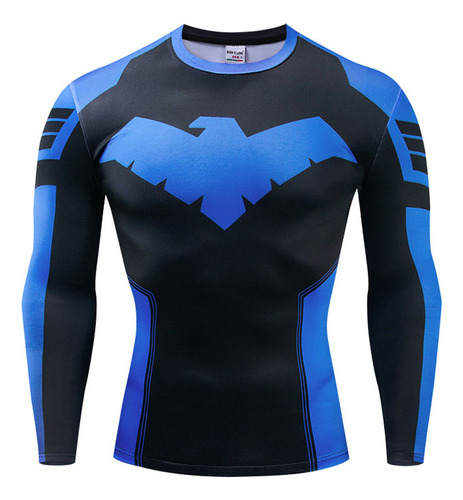 Playeras Licra Deportiva Nightwing Superman Marvel Fitness