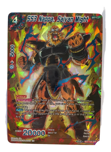 Cartas Dragon Ball Tcg Infinite Saiyan Ss3 Nappa Chacarita