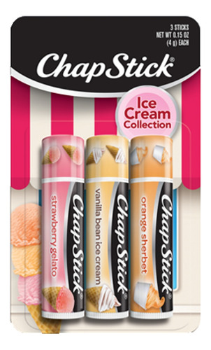 Bálsamo De Labios Chap Stick Ice Cream Collection 3 Pzs Imp