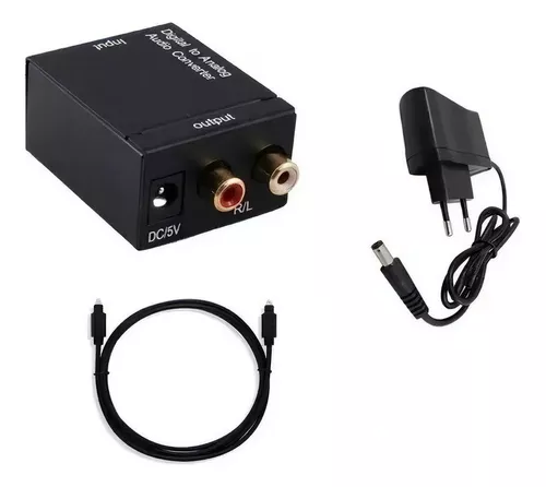 Conversor Digital Audio Toslink A Rca + Cable Optico 1 Mts