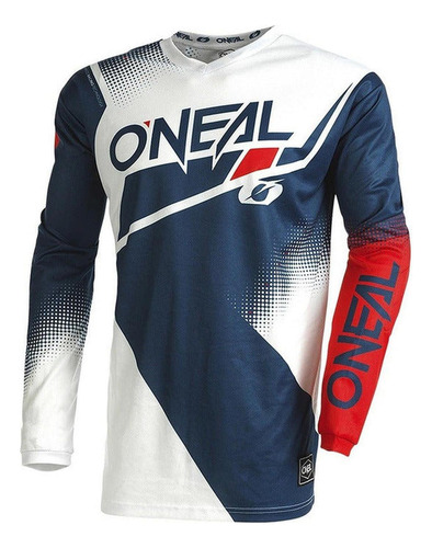 Polera Moto Bicicleta Oneal Element Racewear Azul/blanco