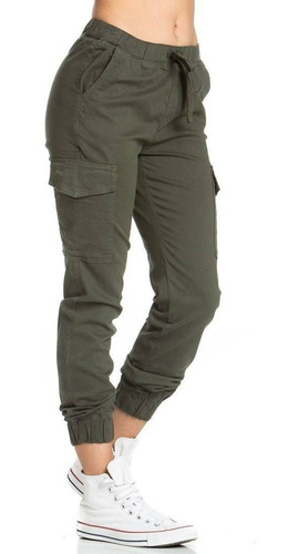 Pantalón Gabardina Tipo Cargo Verde Michaelo Jeans Ref6468