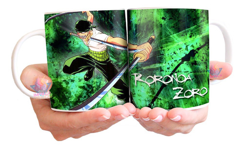 Taza Cerámica Zoro Roronoa One Piece Comic Cazador Piratas