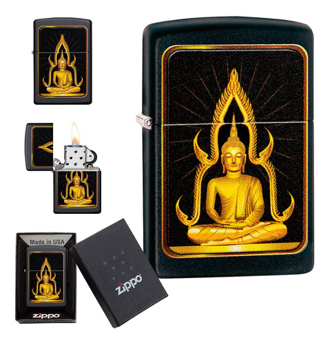 Imagen 1 de 10 de Encendedor Zippo Lighter Buddha Matte Impreso