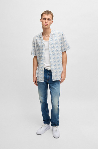 Camisa Para Hombre Hugo Corte Relaxed Fit De Algodón