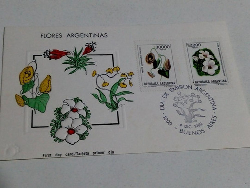 Tarjeta Filatelia Día De Emisión  4/12/82 Flores Arg. 11