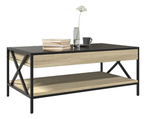Mesa De Centro Con Infinity Led Bossa Salisbury Color Marrón claro