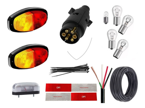 Kit Eletrico Instalação Lanterna Carretinha Reboque Engate