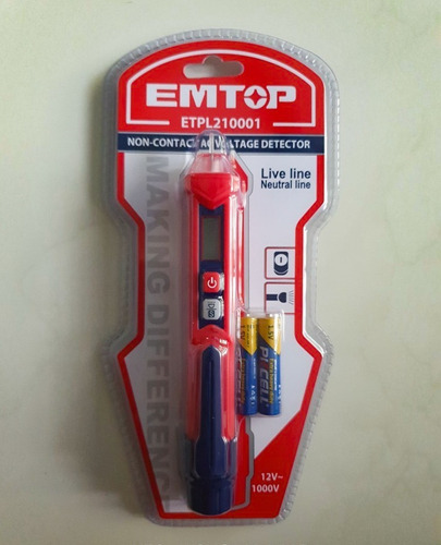 Detector De Voltaje Ac 12v Buscapolo 1000v C/ Linterna Emtop