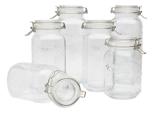 Set De 6 Frascos De Vidrio Con Tapa Mason Craft Msi