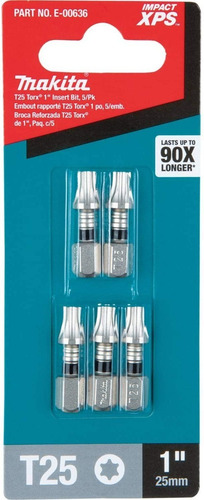 Puntas De Impacto Xps Torx T25 X 1 De 5 Piezas Makita E00636