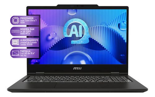 Laptop Msi Venture 15 Ai A1m: Ultra 7 155h 4.8 Ghz 16gb Ddr5