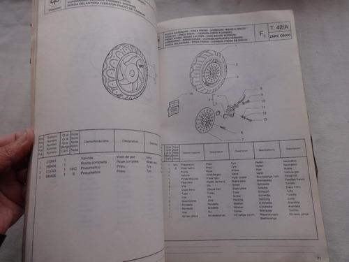 Manual Despiece Piaggio Zip Rst 1996 Moto Vespa Catalogo (Usado)