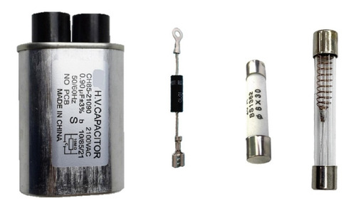 Kit Capacitor Microondas 0,90uf + Diodo + Fusivel +vidro5kv