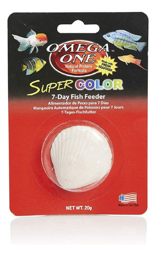 Omega One 7-Day Fish Feeder Super Color 20g Alimento Para Peces de Agua Dulce y Marinos Vacacional 7 Días Bloque 5cm A Base de Variedad de Especies Marinas