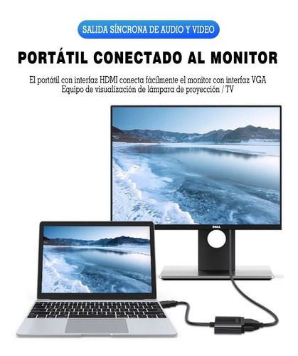 Cable Adaptador Convertidor Hdmi A Vga +regalo Cable 3.5mm