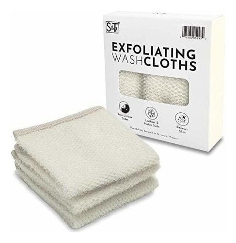 Toallitas - S&t Inc. Paños Exfoliantes De Doble Cara, 9.