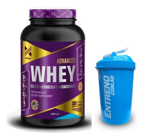 Advanced Whey Proteina Xtrenght 2lbs Blend Isolado + Shaker