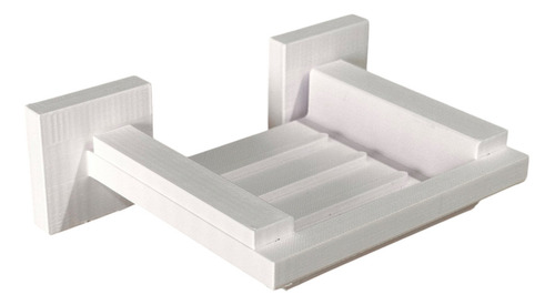 Saboneteira Branca Lavabo Retangular Design Moderno Clean Cor Branco
