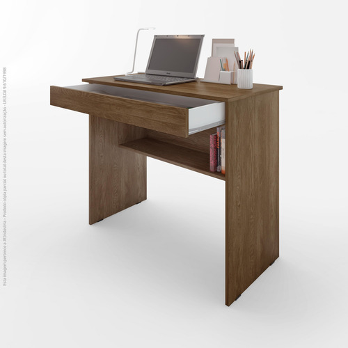 Escrivaninha Compacta Com Gaveta E Nicho 70cm Home Office