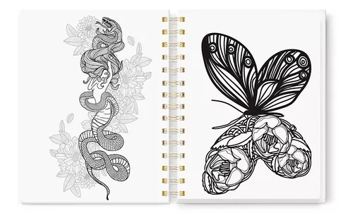 Caderno De Desenho Anti- Estresse Para Colorir Adultos