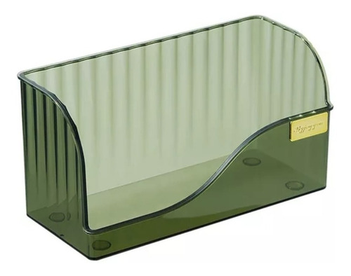Caja Organizadora De Plástico Para Oficina Hogar Color Verde