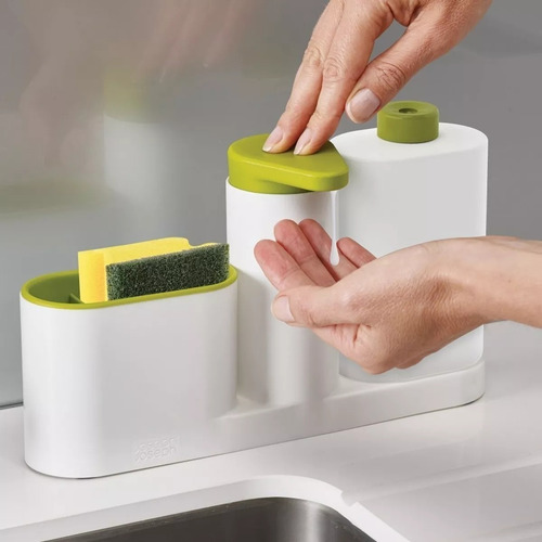 Organizador Bacha Cocina 3en1 Dispenser Esponja Detergente