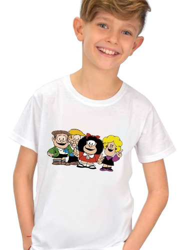 Remera Blanca Mafalda Amigos Hombre Mujer Niños Premium