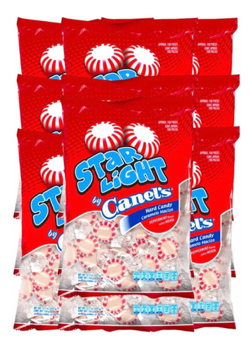 Caramelo Macizo Menta Star Light Canels 1100 Pz 3.96 Kg