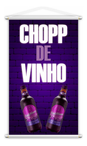 Banner Chopp De Vinho Garrafas Bebidas Lona Grande