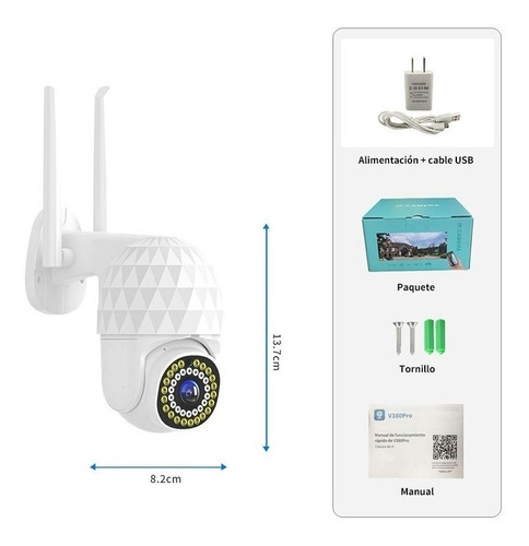 Imagen 2 de 7 de Cámara Ip De Seguridad Wifi Impermeable 1080p Con Alarma