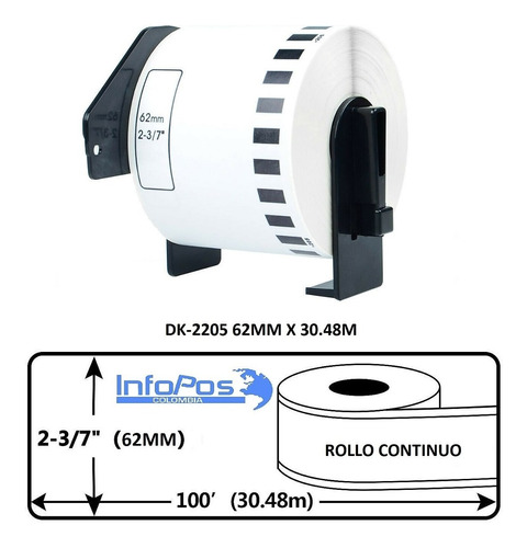 4 Rollos Etiquetas Adhesivas Dk-2210 Brother Ql-700 Ql-800