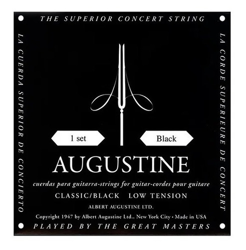 Cuerdas Augustine Black Guitarra Clasica Baja Tension