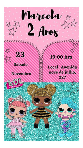 Convite Digital Escolha O Seu Envio Imediato Lol Surprise