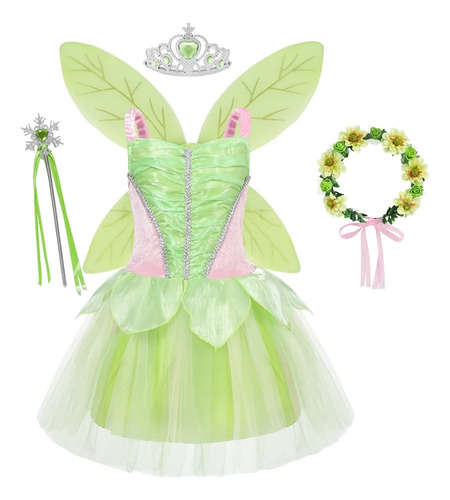 Vestido De Princesa Tinker Bell Para Niña Fiesta De Hallowe