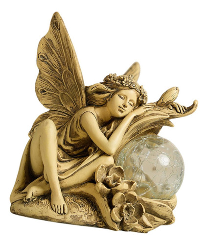 Garden Solar Statue Light Lawn Ornament, Elf Girl Sculpture