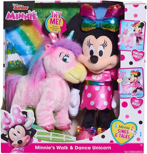  Minnie Mouse Camina Y Baila Con Unicornio Peluche 