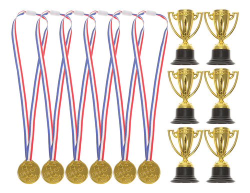 12 Medallas De Béisbol Y Trofeos De Fútbol For Niños