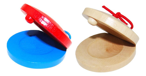 2 Castañuelas De Madera Para Niños, Instrumento Musical