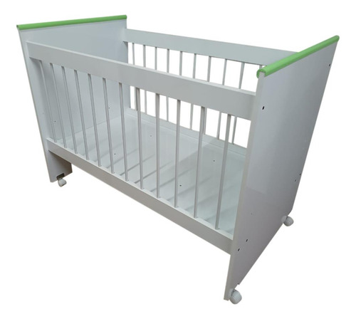 Cuna 1.20 X 0.60 Con Ruedas Melamina Blanca Alto Brillo