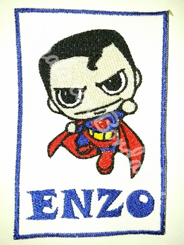 Parche Aplique Bordado Superman Con Nombre Personalizado