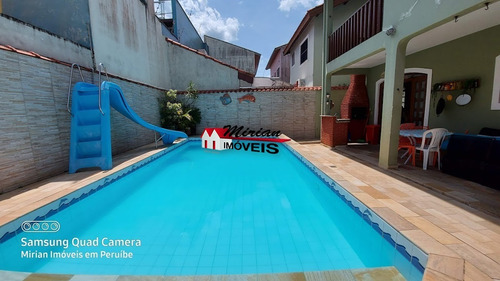 Imagem 1 de 26 de Sobrado 4 Dormitórios Sendo 2 Suites, 200 Metros Da Praia Em Peruibe Com Piscina - Ca01489 - 69289259