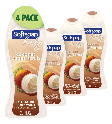 Softsoap Body Wash, Exfoliante De Mantequilla De Coco, Gel C