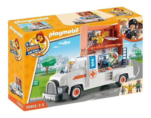 Figuras Playmobil Camion Ambulancia Pato Duck On Call Febo
